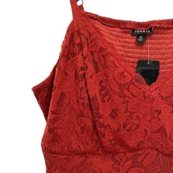 Torrid Babydoll Crinkle Gauze And Lace Tank Top - Picture 9 of 16